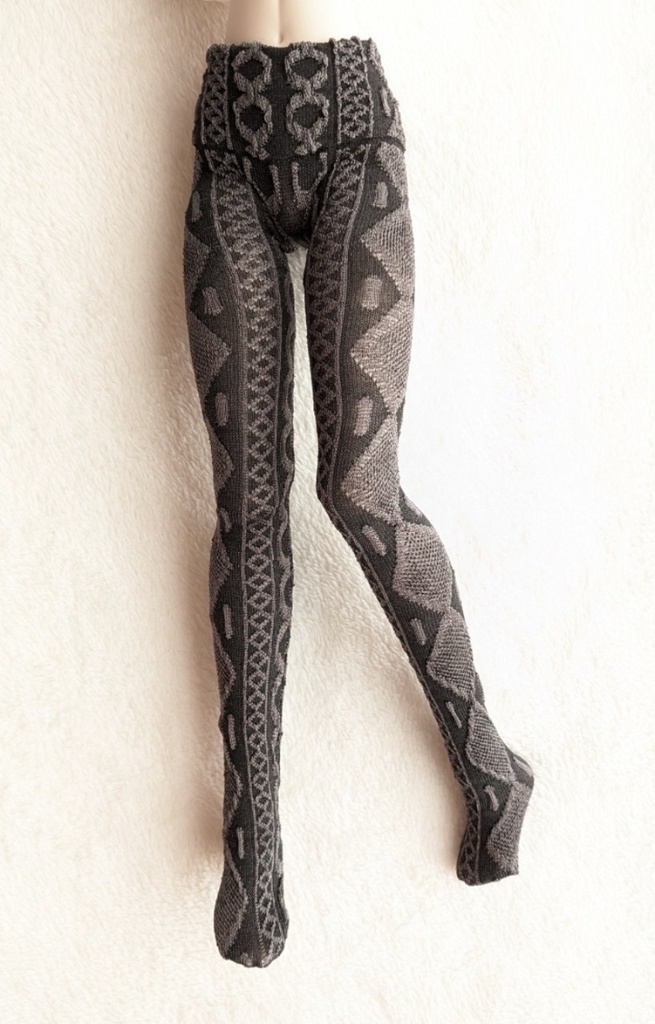 last1 DDPサイズ タイツ サイドアーガイル 黒・灰