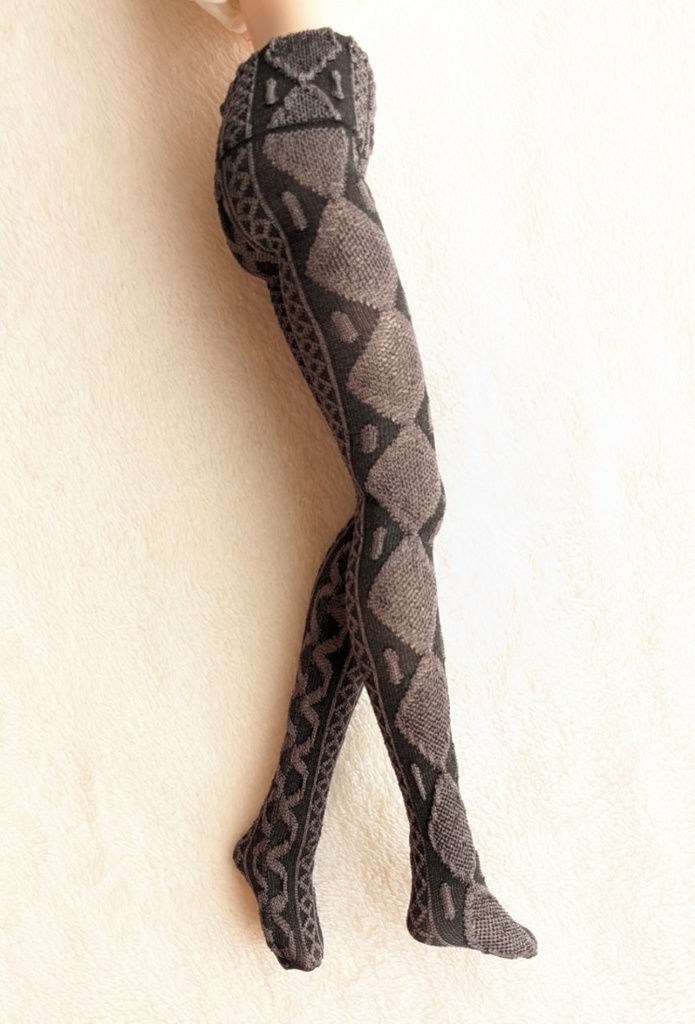 last1 DDPサイズ タイツ サイドアーガイル 黒・灰