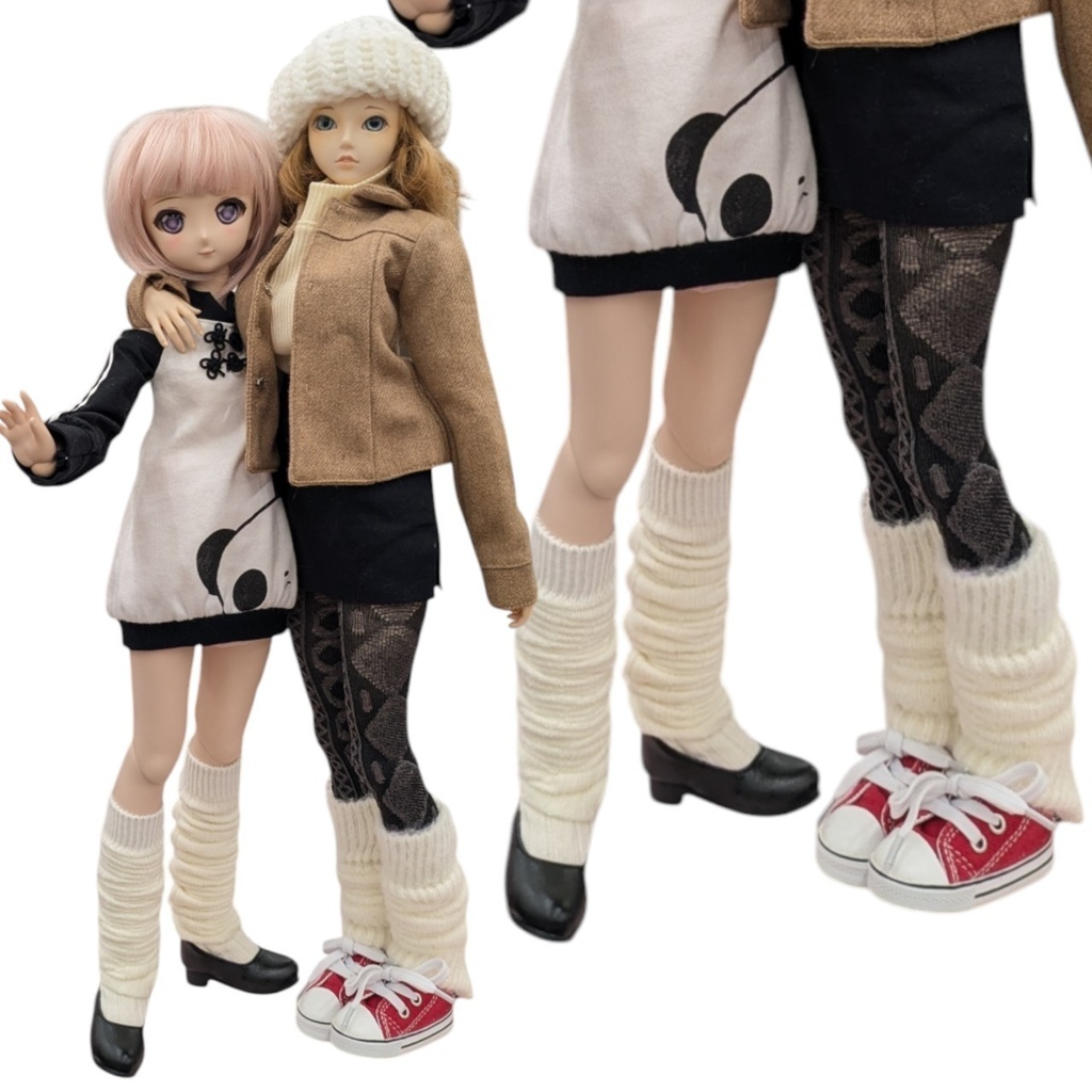 last1 DDPサイズ タイツ サイドアーガイル 黒・灰