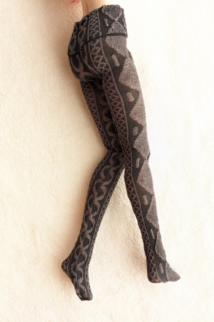 last1 DDPサイズ タイツ サイドアーガイル 黒・灰