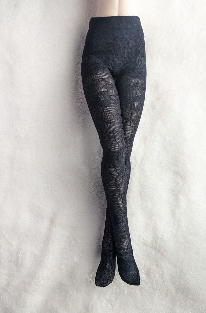 DDPサイズ ハイゲージタイツ アネモネ クリアブラック