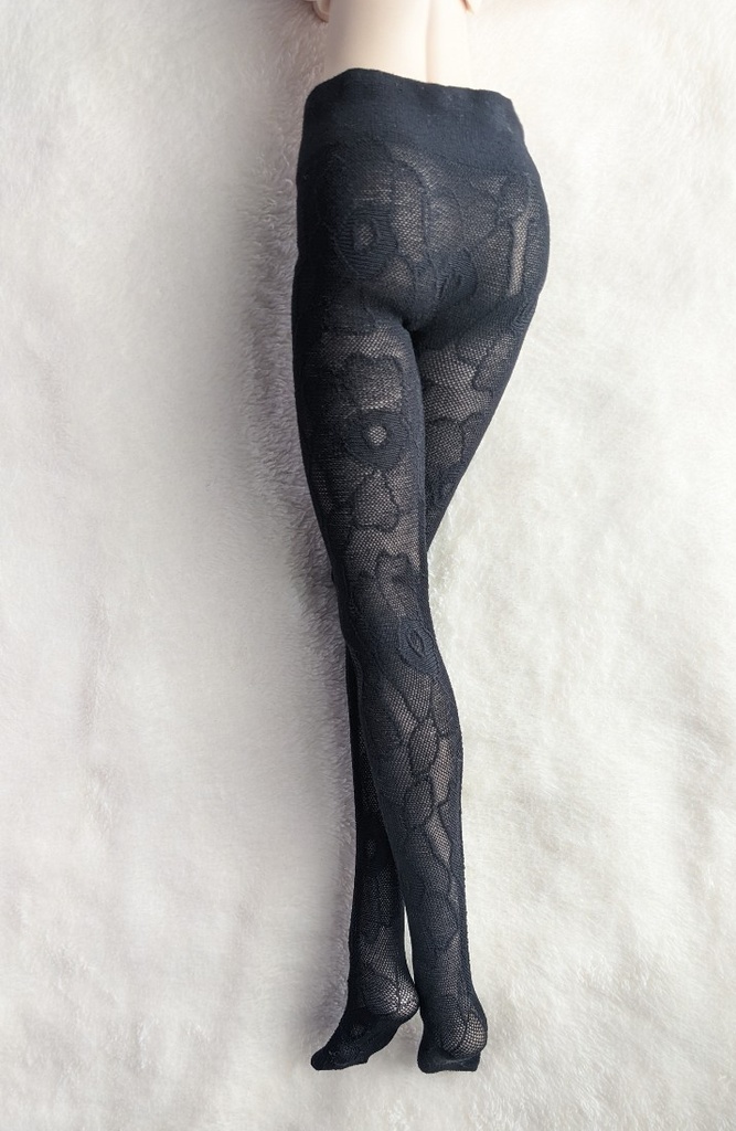 DDPサイズ ハイゲージタイツ アネモネ クリアブラック