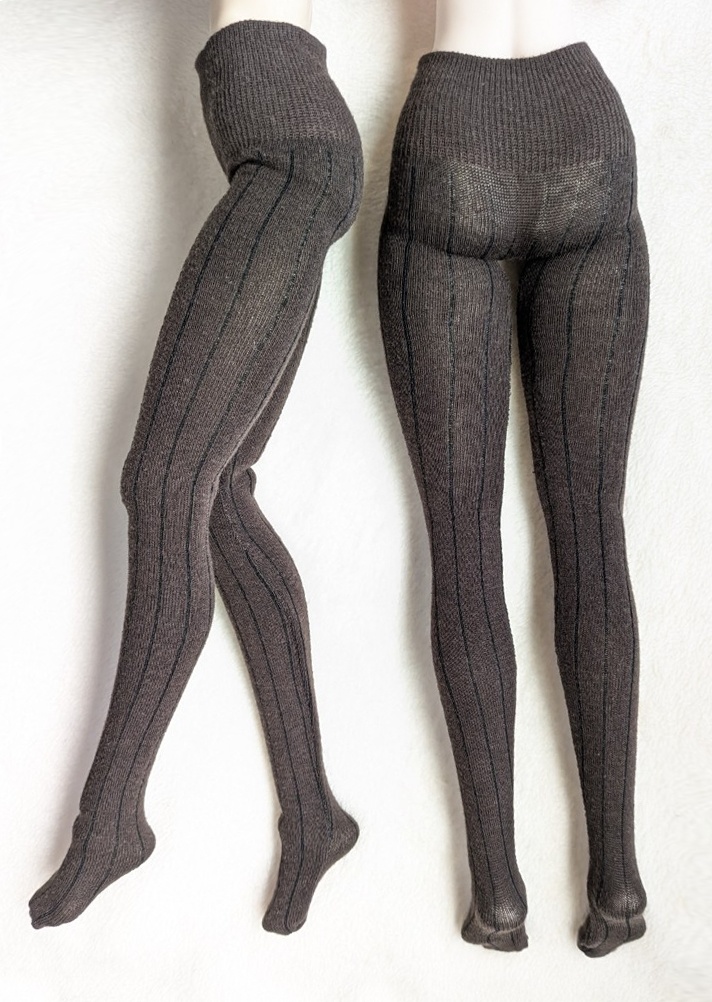 last1 DDサイズ タイツ リブニット 茶・黒 DDDY着用可能