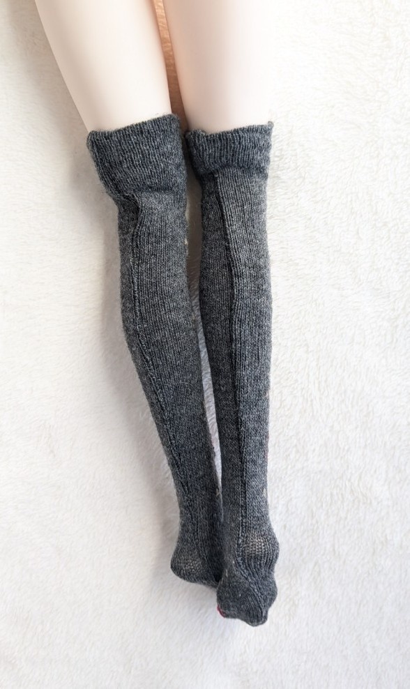 last1委託中 1/3フリーサイズ ニーソックス サイドアーガイル 灰・赤・青 MDD,DDP,DD,DDDY着用可能