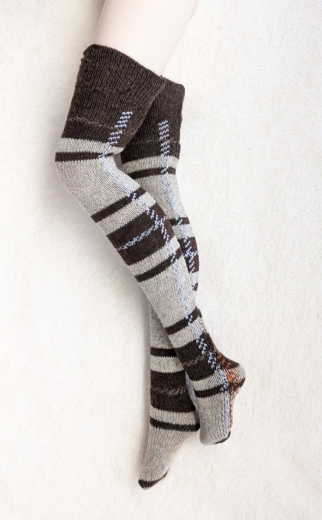 1/3フリーサイズ ニーソックス タータンチェック モカ MDD,DDP,DD,DDDY着用可能