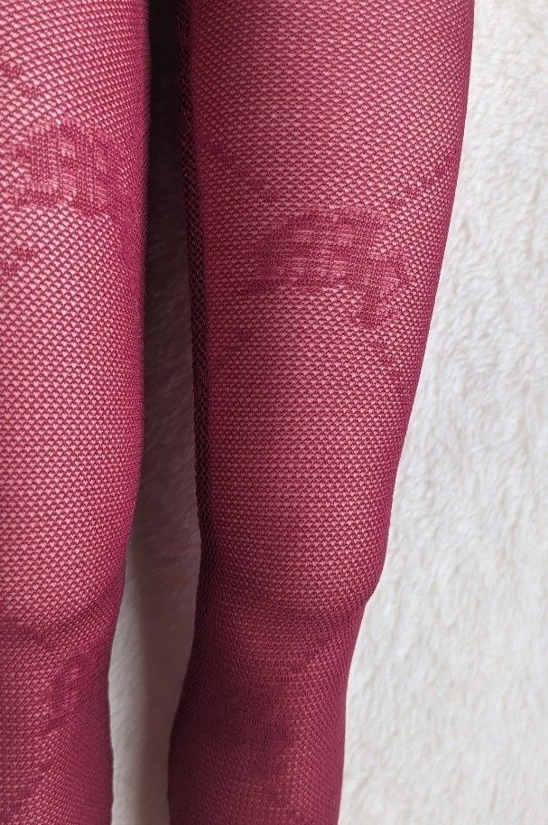 last1 DDサイズ ハイゲージタイツ モノグラムクロス クリアボルドー DDDY着用可能