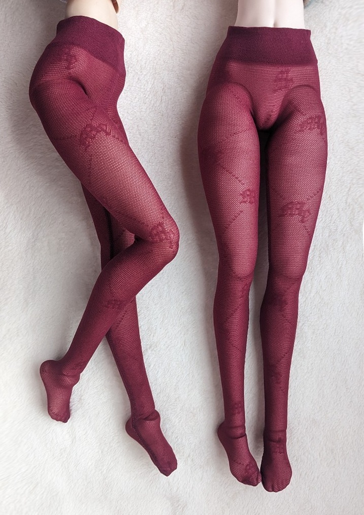 last1 DDサイズ ハイゲージタイツ モノグラムクロス クリアボルドー DDDY着用可能