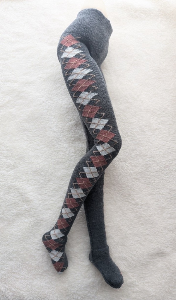 DDサイズ タイツ サイドアーガイル 灰・ピンク・白 DDDY・スマートドール着用可