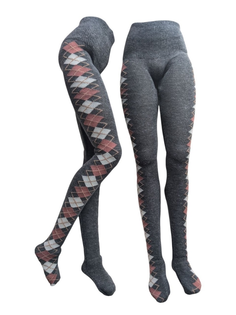 DDサイズ タイツ サイドアーガイル 灰・ピンク・白 DDDY・スマートドール着用可