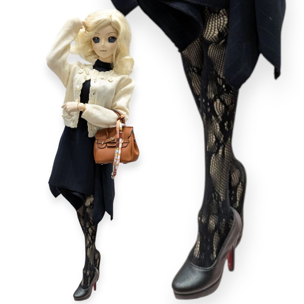 last1 DDサイズ 網タイツ キキョウレース ブラック DDDY・スマートドール着用可能