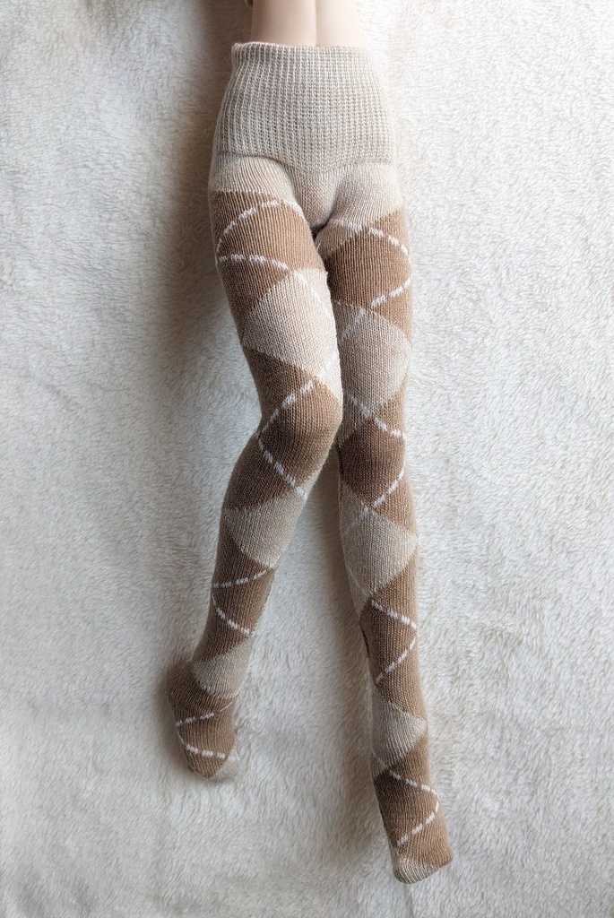 DDPサイズ タイツ ビッグアーガイル カフェオレ オビツ50系着用可能