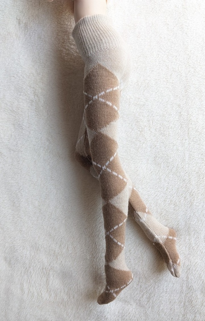 DDPサイズ タイツ ビッグアーガイル カフェオレ オビツ50系着用可能