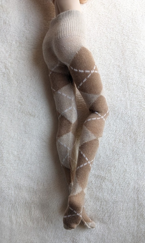 DDPサイズ タイツ ビッグアーガイル カフェオレ オビツ50系着用可能