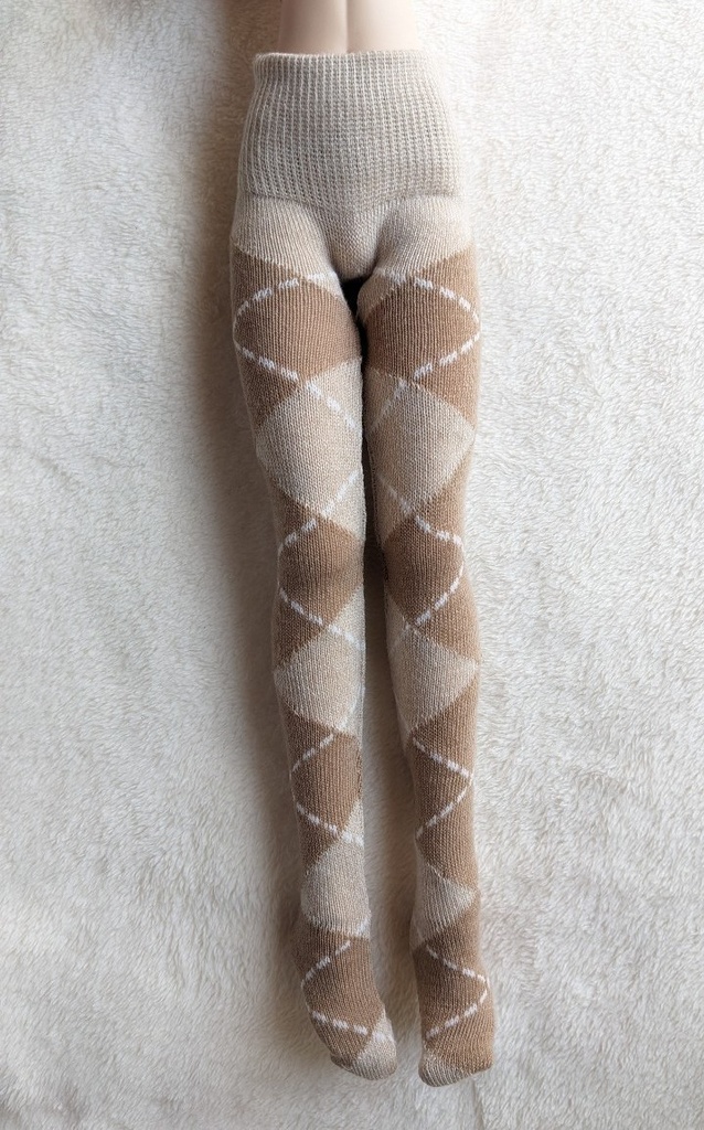 DDPサイズ タイツ ビッグアーガイル カフェオレ オビツ50系着用可能