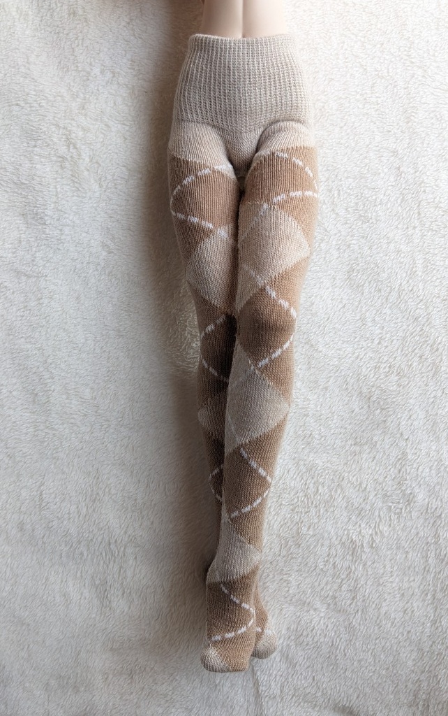 DDPサイズ タイツ ビッグアーガイル カフェオレ オビツ50系着用可能