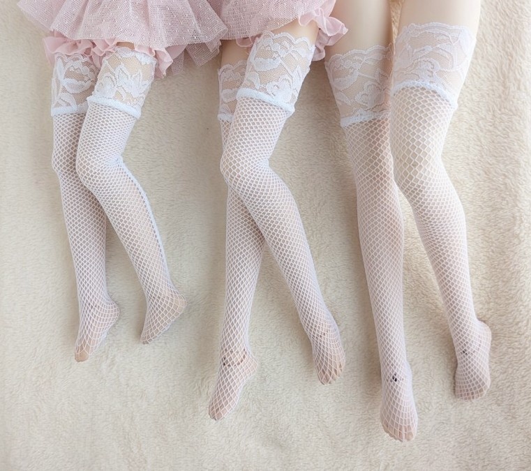 サイハイソックス フィッシュネット ホワイト MDD、DDP、DD,DDDy、スマートドール等着用可能