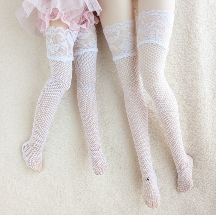 サイハイソックス フィッシュネット ホワイト MDD、DDP、DD,DDDy、スマートドール等着用可能