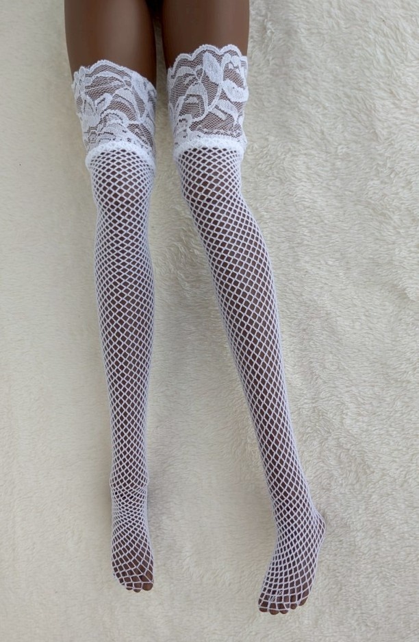サイハイソックス フィッシュネット ホワイト MDD、DDP、DD,DDDy、スマートドール等着用可能