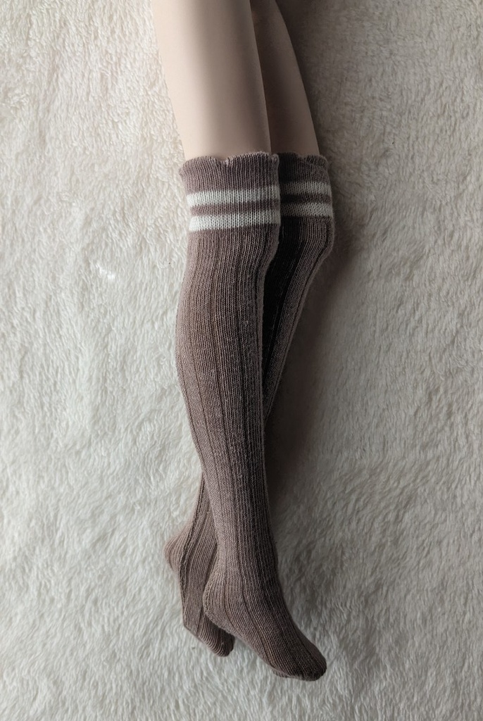 last1 1/3フリーサイズニーソックス ダブルライン モカ MDD DDP DD SD スマートドール着用可