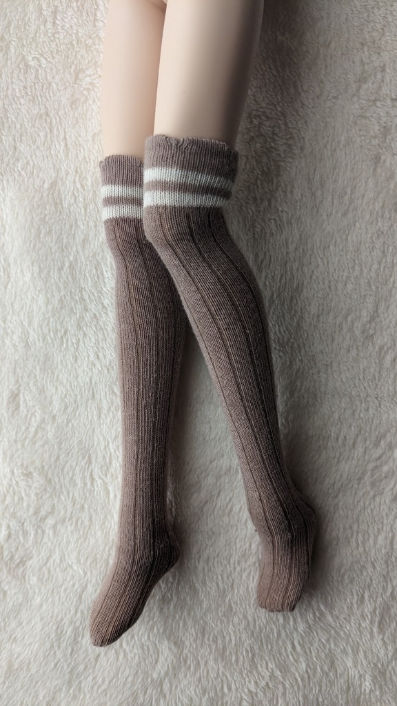 last1 1/3フリーサイズニーソックス ダブルライン モカ MDD DDP DD SD スマートドール着用可