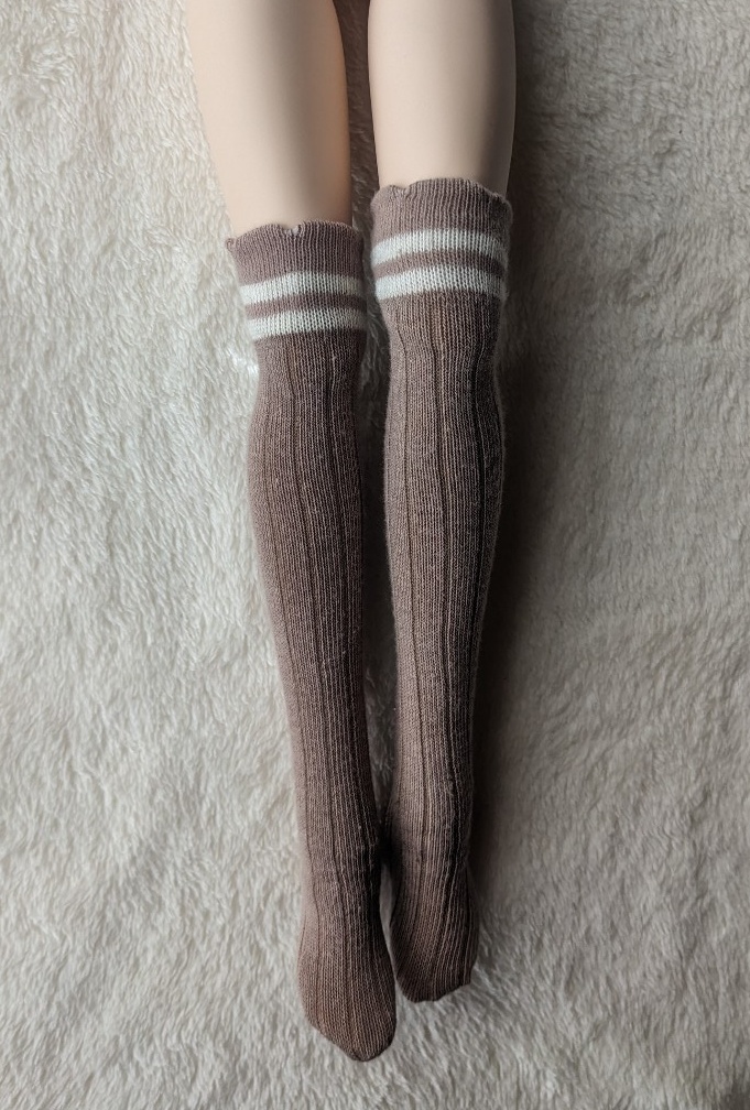 last1 1/3フリーサイズニーソックス ダブルライン モカ MDD DDP DD SD スマートドール着用可