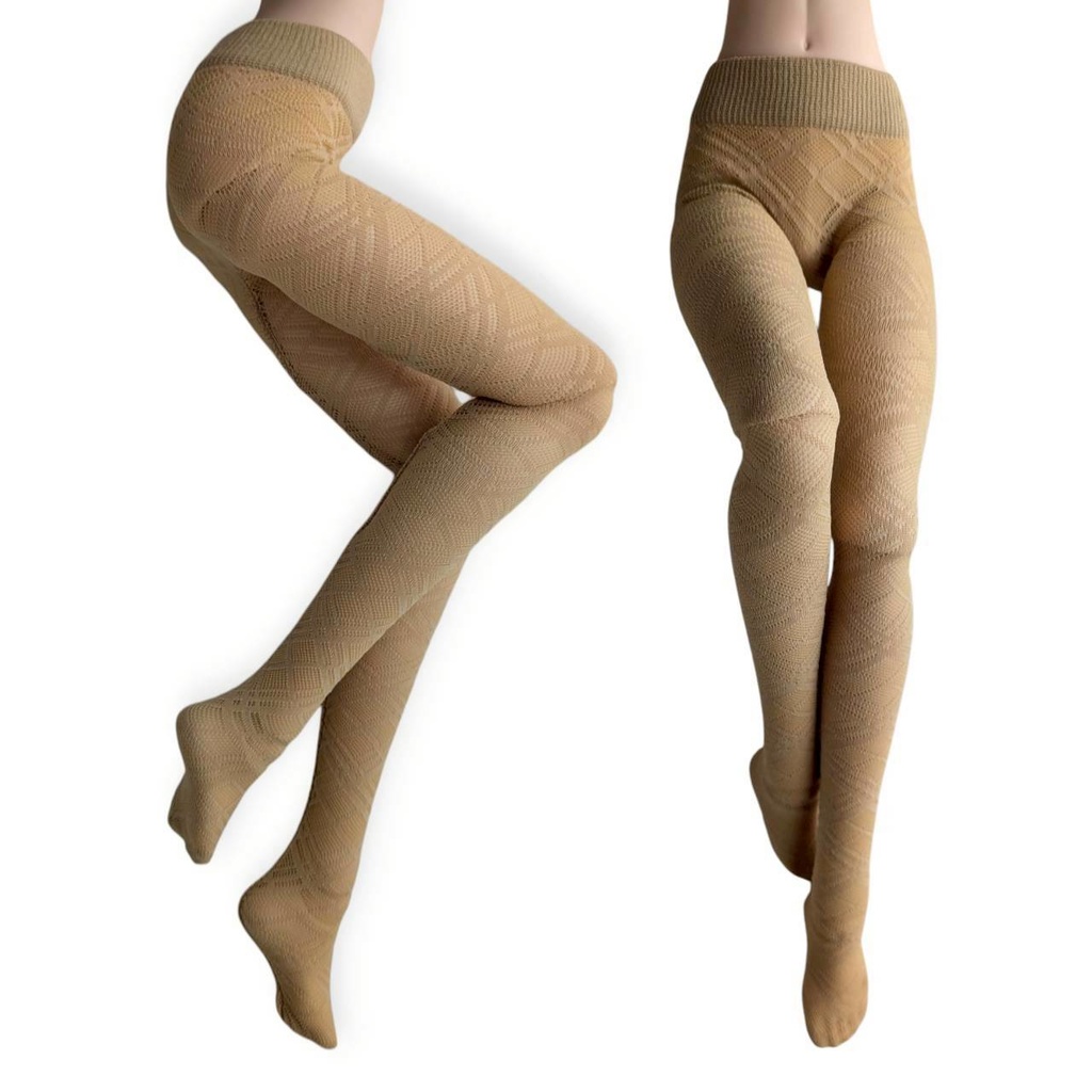 DDPサイズ ハイゲージタイツ ビッグチェック クリアベージュ オビツ50・エンジェルフィリア着用可能