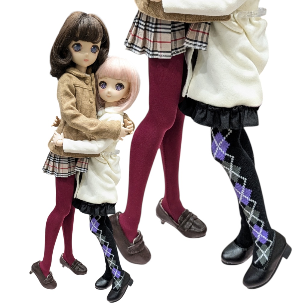 再販 MDDサイズ タイツ サイドアーガイル 黒・紫・灰