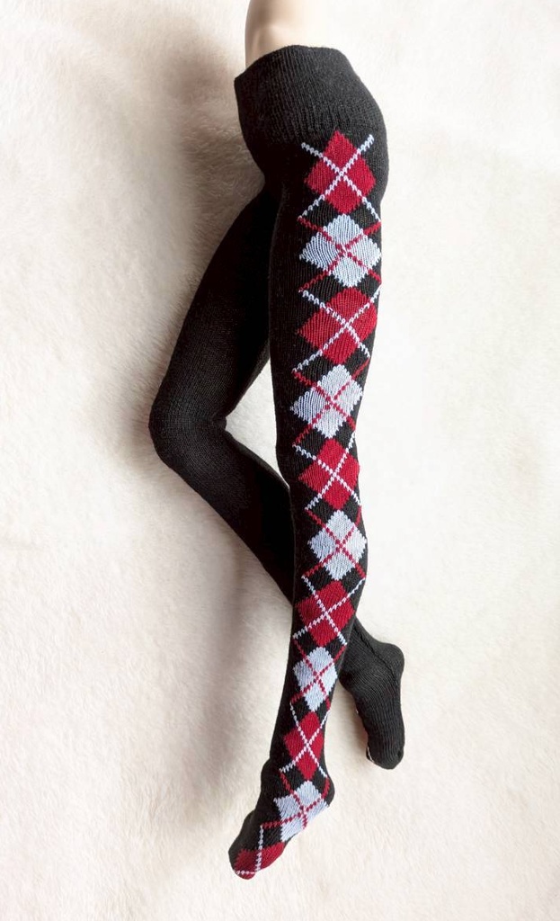 新作 DDサイズ タイツ サイドアーガイル 黒・赤・白 ※DDDy着用不可