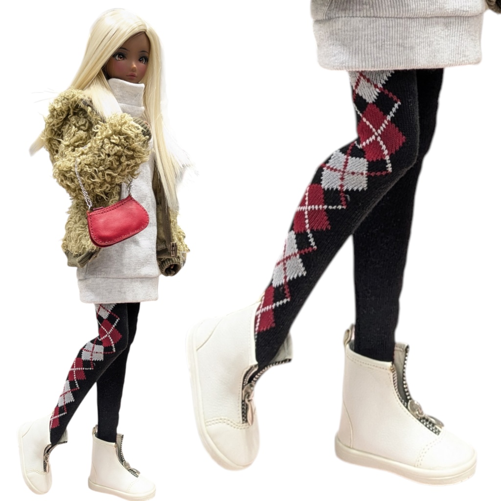 新作 DDサイズ タイツ サイドアーガイル 黒・赤・白 ※DDDy着用不可