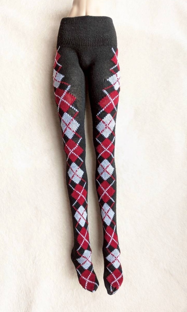 新作 DDサイズ タイツ サイドアーガイル 黒・赤・白 ※DDDy着用不可