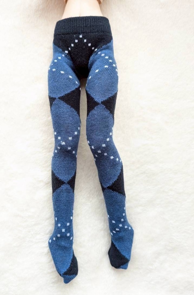 新作 MDDサイズ タイツ ビッグアーガイル 黒・青