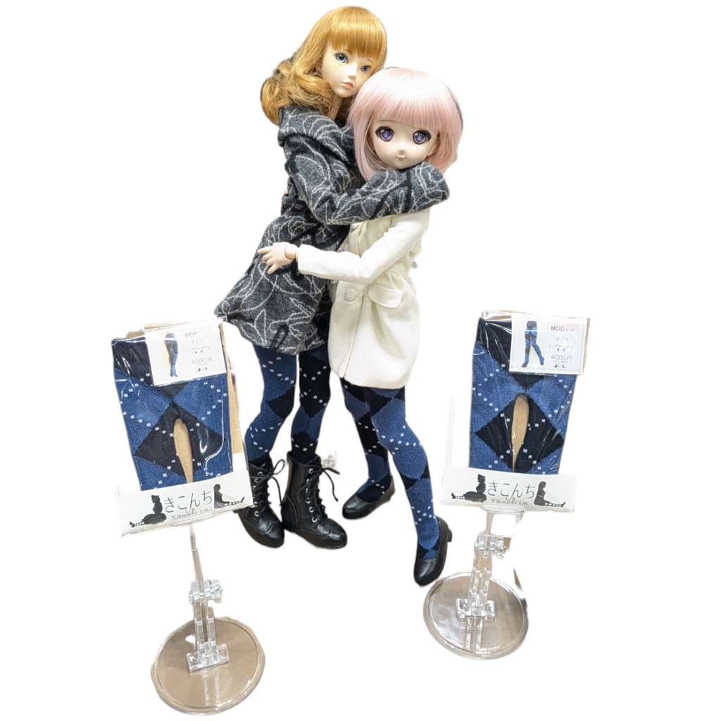 新作 MDDサイズ タイツ ビッグアーガイル 黒・青