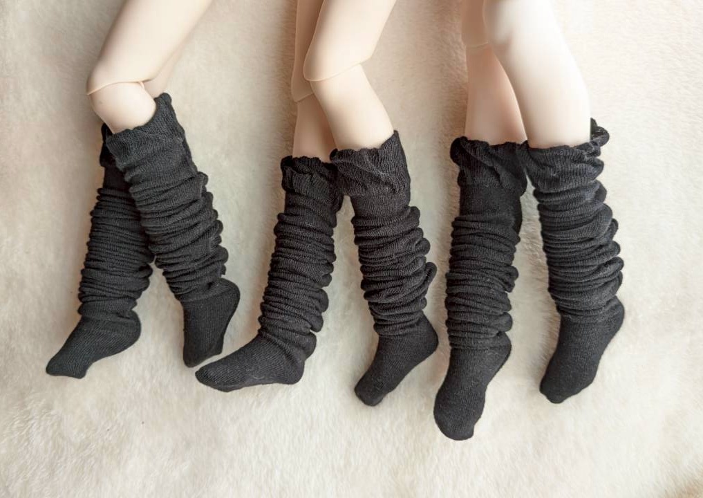 新作 ルーズソックス プレーンブラック MDD・DDP・DDDy・スマートドールなど着用可能
