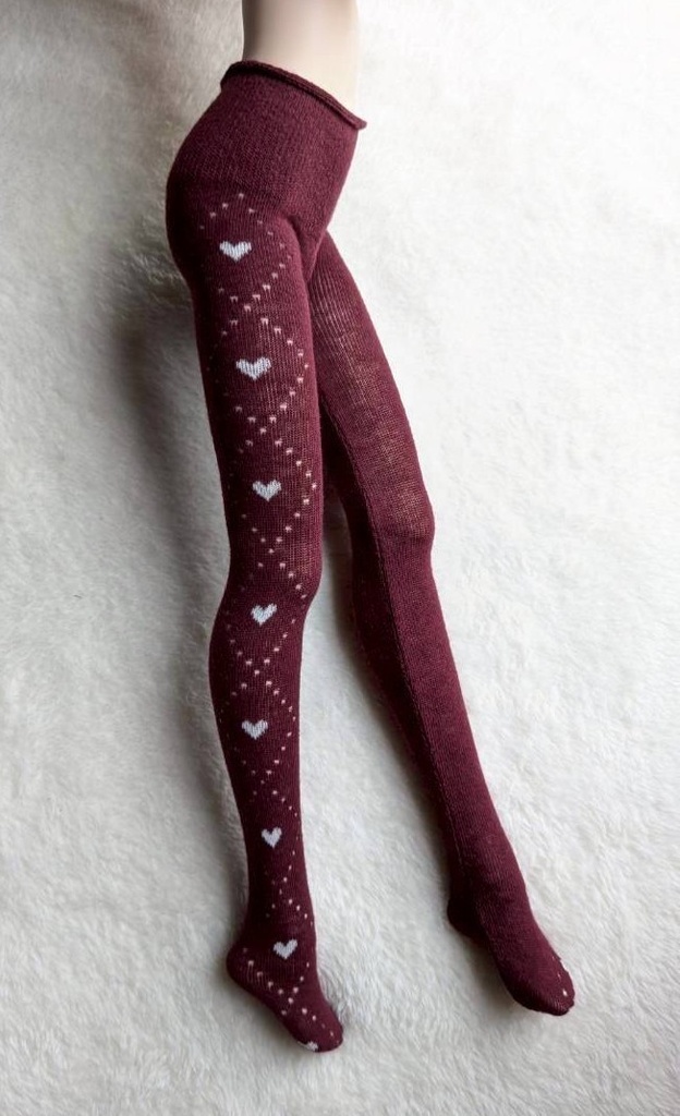 新作 MDDサイズ ハイゲージタイツ サイドハートダイヤ ボルドー DDP着用可能