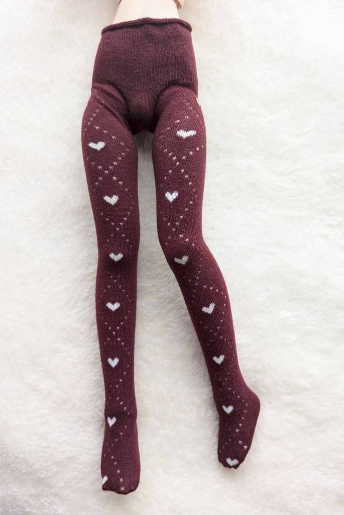 新作 MDDサイズ ハイゲージタイツ サイドハートダイヤ ボルドー DDP着用可能