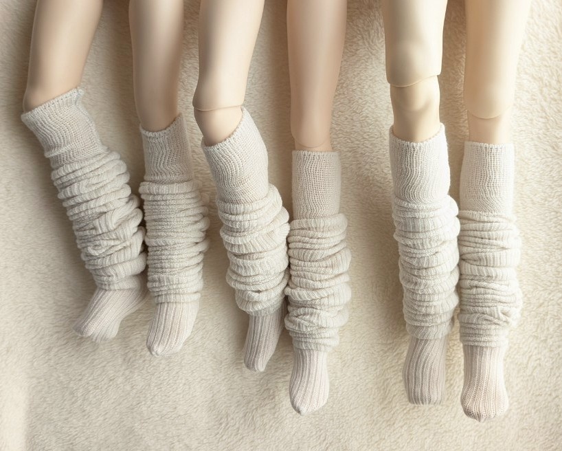 新作 MDD~DDDyサイズ ルーズソックス プレーン シルキーホワイト SD、スマートドール、DDP等着用可能