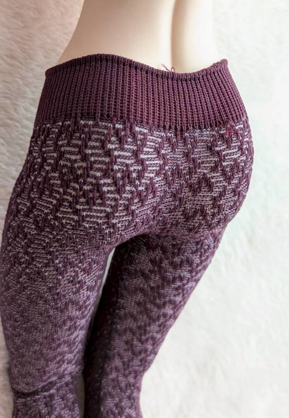 新作 DDPサイズ ハイゲージタイツ クロス柄 ボルドー オビツ50・エンジェルフィリア着用可能