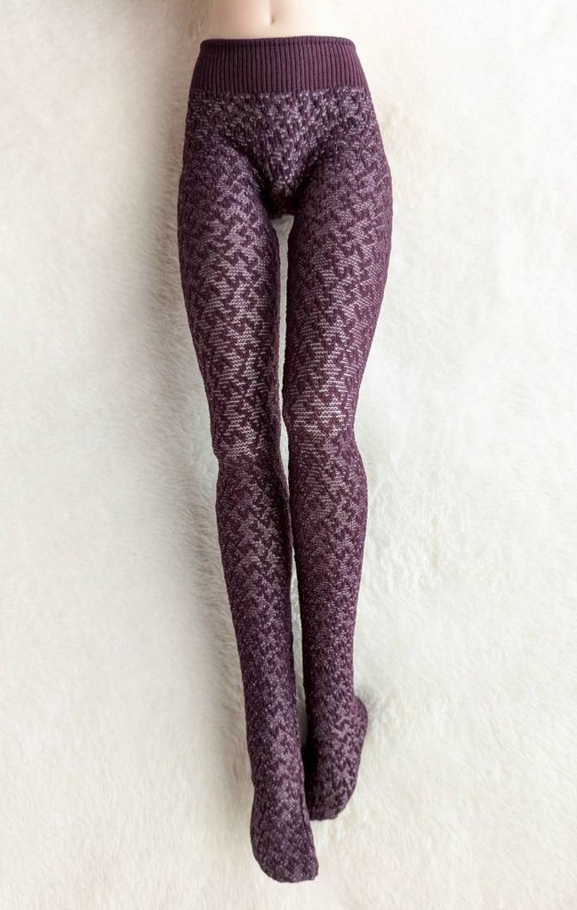 新作 DDPサイズ ハイゲージタイツ クロス柄 ボルドー オビツ50・エンジェルフィリア着用可能