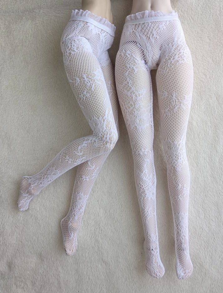 新作 DDサイズ 網タイツ キキョウレース ホワイト フリル DDDy・スマートドール着用可能