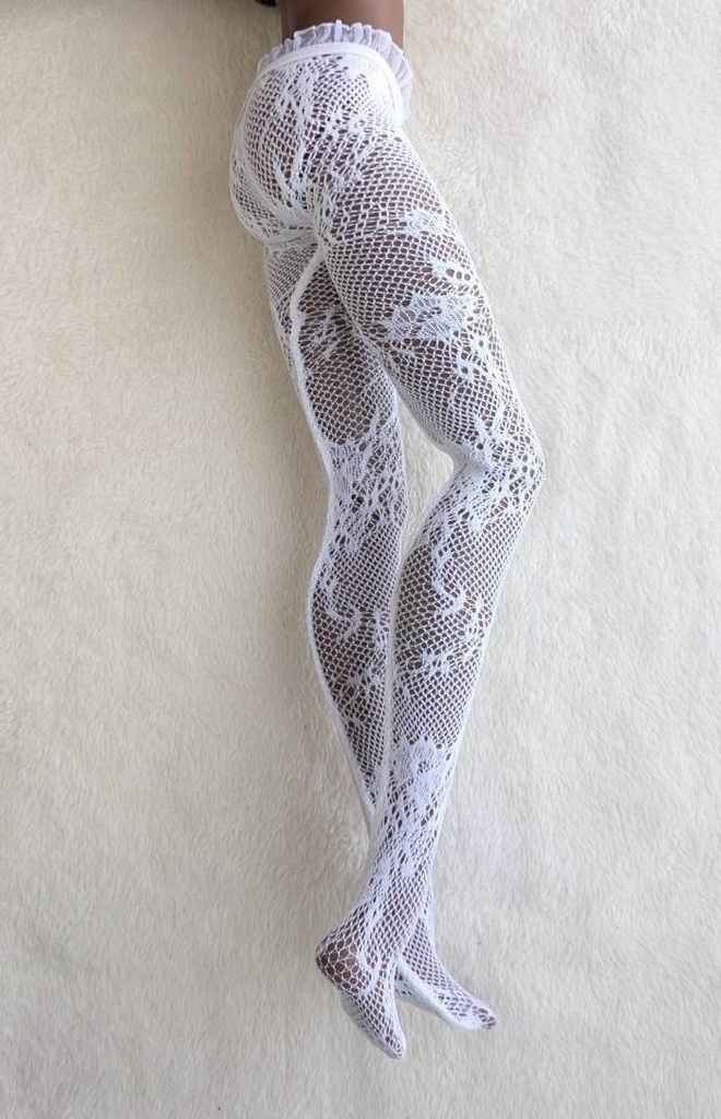 新作 DDサイズ 網タイツ キキョウレース ホワイト フリル DDDy・スマートドール着用可能
