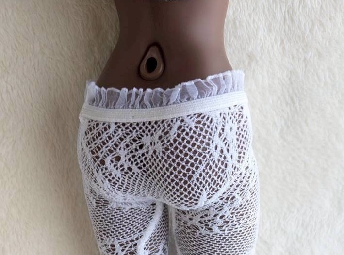 新作 DDサイズ 網タイツ キキョウレース ホワイト フリル DDDy・スマートドール着用可能