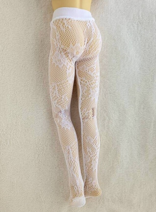 新作 DDサイズ 網タイツ キキョウレース ホワイト りぼん付き MDD/DDP/SD/DDDy/スマートドール着用可能
