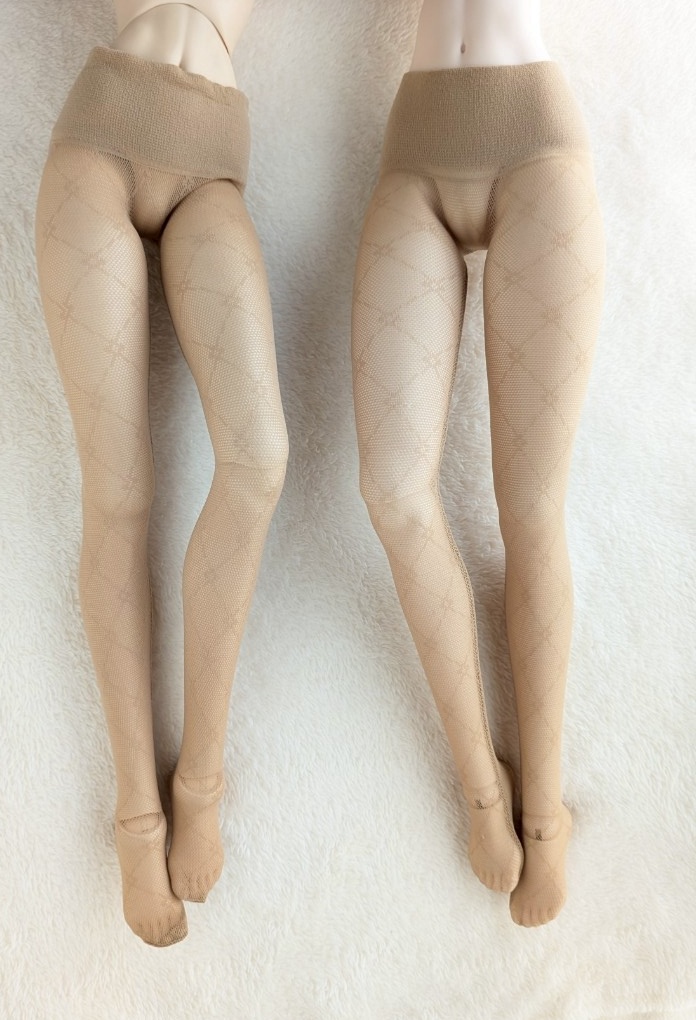 新作 DDサイズ ハイゲージタイツ クロスダイヤ クリアベージュ DDDy・スマートドール着用可能