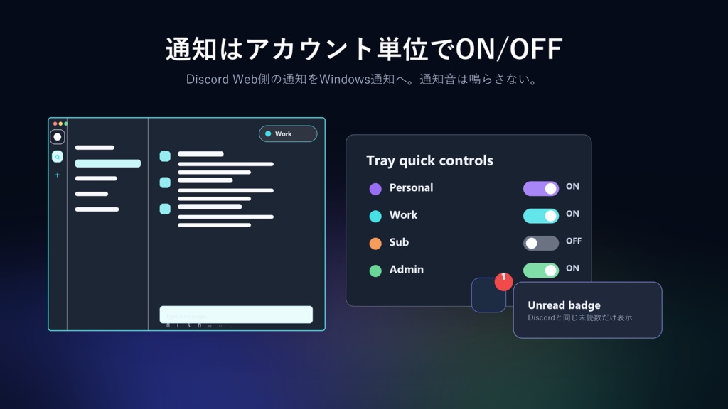 【Windows】ChatDock - Discord複数アカウント管理デスクトップアプリ|S MultiDock