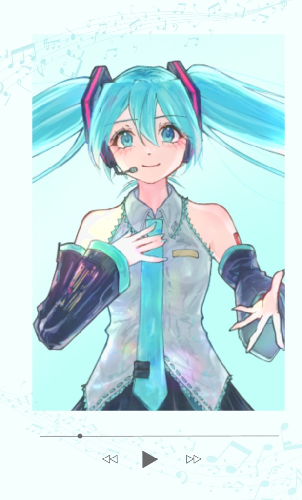 初音ミクチェキ風ステッカー