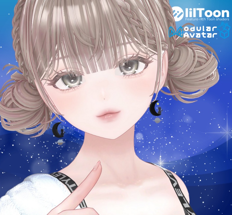 「14アバター対応」おつきさまとねこ