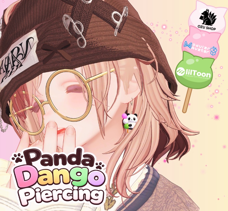 「21アバター対応」ぱんだんごピアス