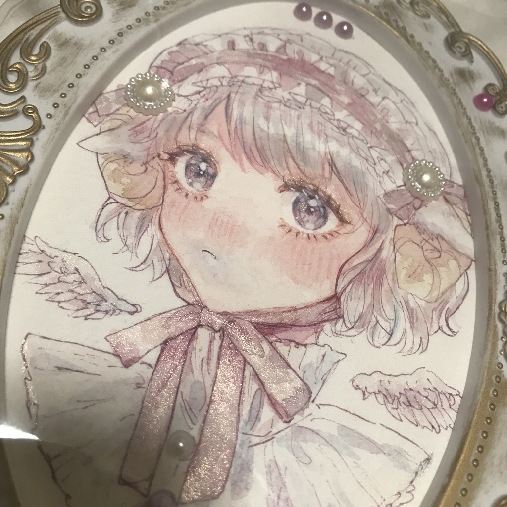 【水彩】ひつじとりぼん