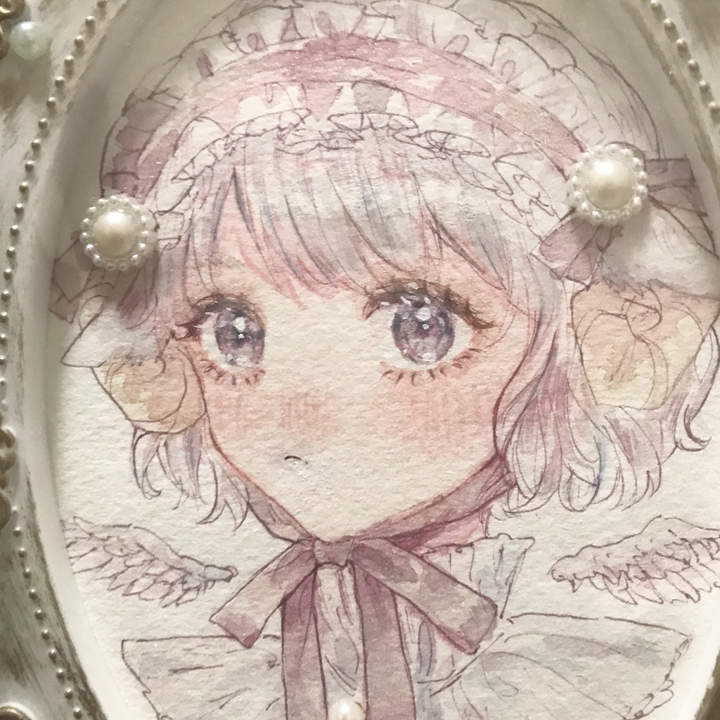 【水彩】ひつじとりぼん
