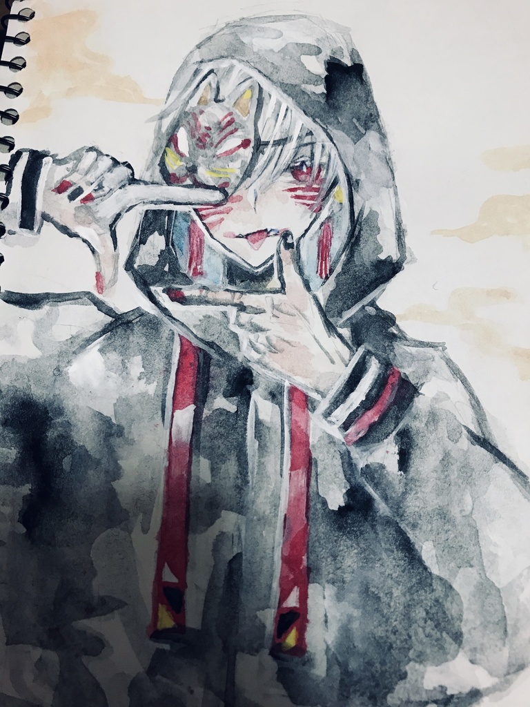 【水彩】狐面